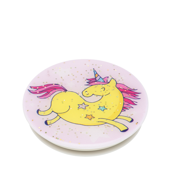Glitter jumping unicorn yellow 03 collapsed