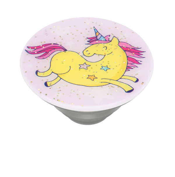 Glitter jumping unicorn yellow 08 top